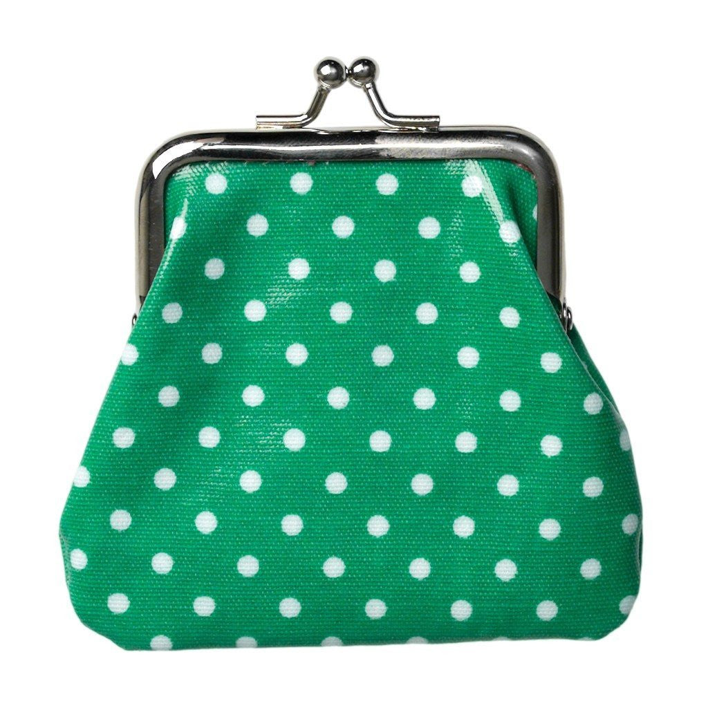 Green Spotty Oilcloth Coin Purse