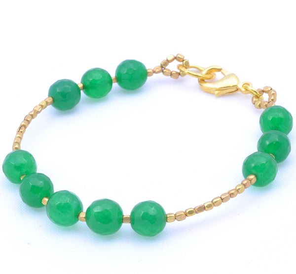 Green Jade Gold Plated Bracelet