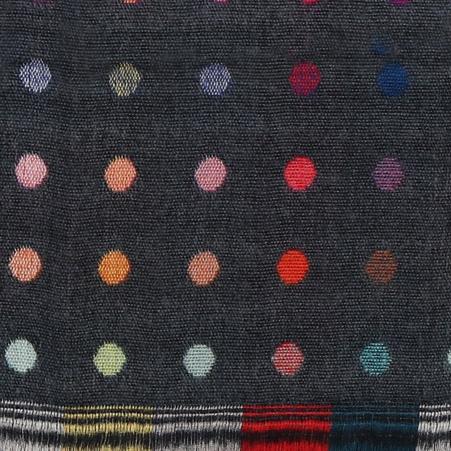 Grey Reversible Multicoloured Spot & Check Scarf