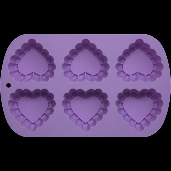 Heart Shaped Silicone Baking Mould Lavender