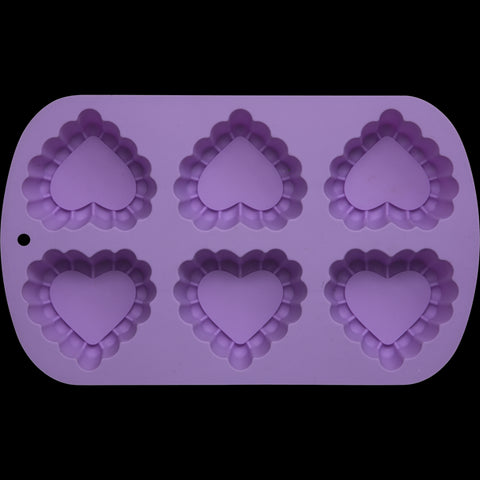 Heart Shaped Silicone Baking Mould Lavender