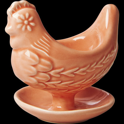 Coral Hen Shaped Egg Cups