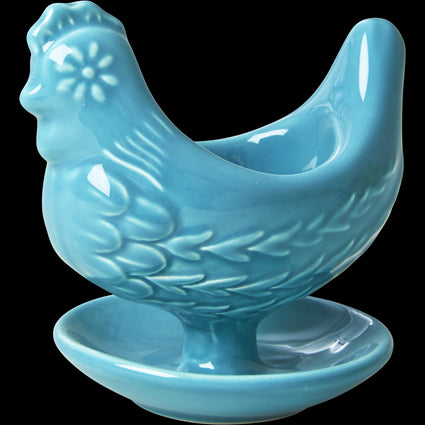 Turquoise Hen Shaped Egg Cups