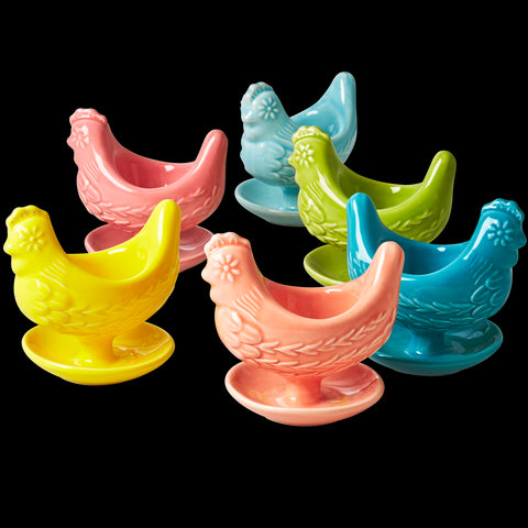 Turquoise Hen Shaped Egg Cups