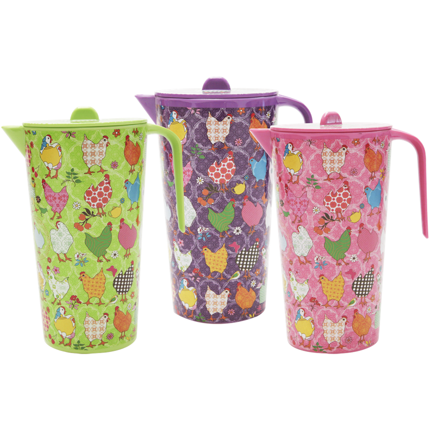 Melamine Hen Jug in Pink, Green or Purple