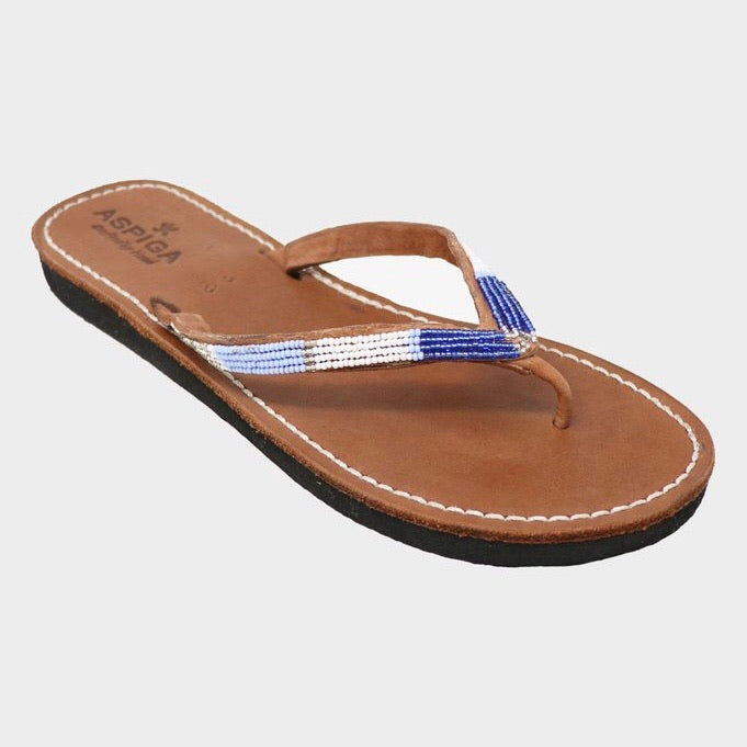 Blue Metallics Naisha Soft Sole Sandals