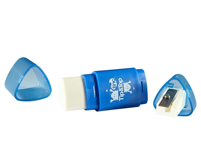 Blue Tinc Dual Tip & Top Sharpener & Eraser