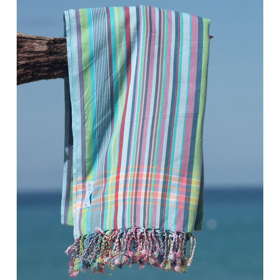 Blue Aqua/Turquoise Habiba Stripe Kikoy