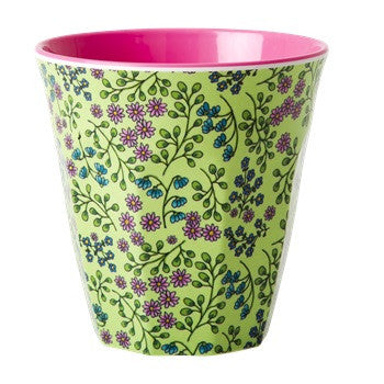 Green Floral Melamine Cup
