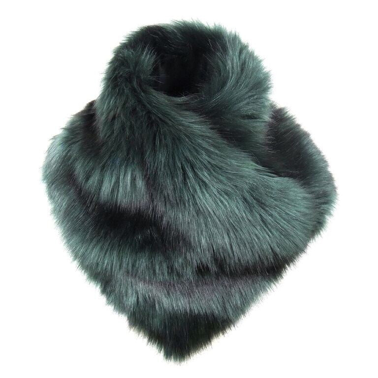 Spruce Asymmetric Faux Fur Scarf