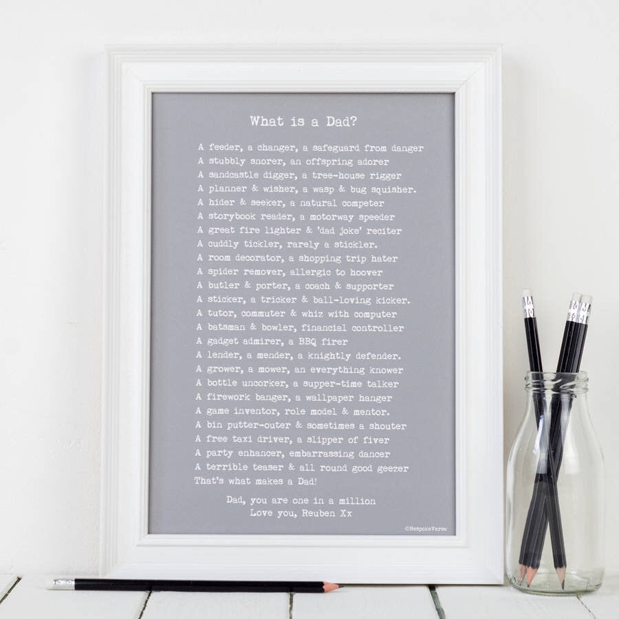 What Is A Dad Poem Print