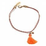 Orange Tassel Gold Plated Crystal Bracelet