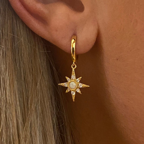 Gold Valhalla Opal Huggies Earrings