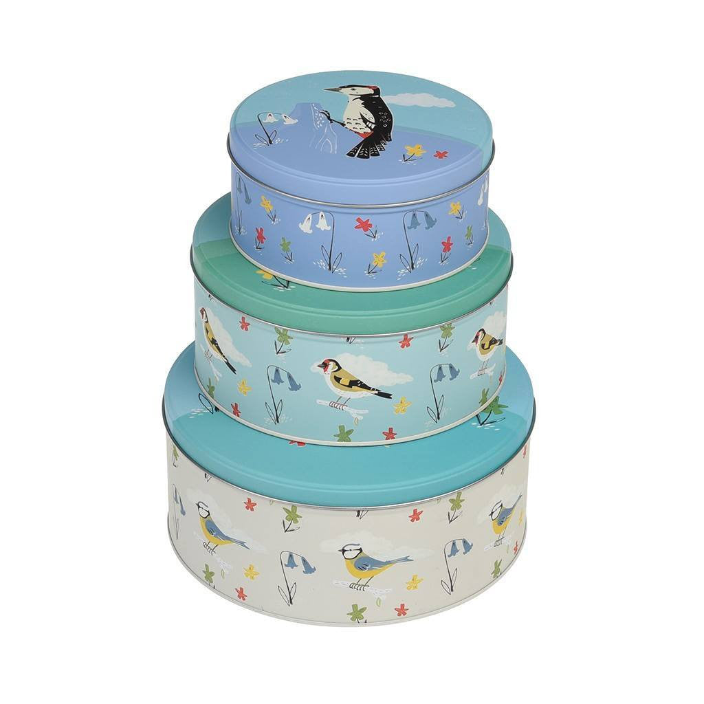 Garden Birds Cake Tins Set of 3