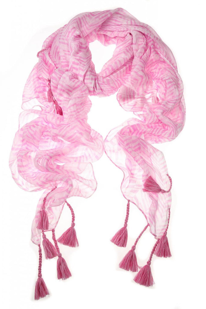 Pink Ziba Tassel Scarf