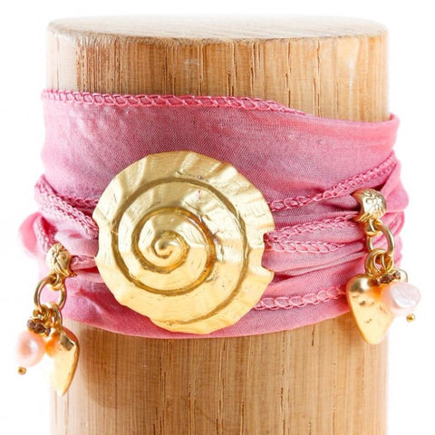 Pink Rose Silky Shell Bracelet