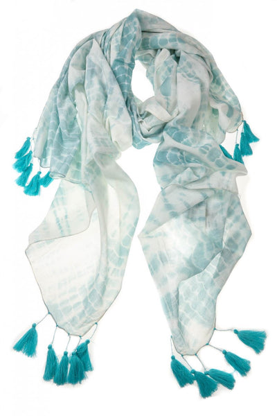 Blue Aqua St Kilda Tassel Scarf & Sarong