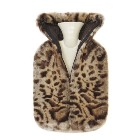 Jaguar Faux Fur Hot Water Bottle