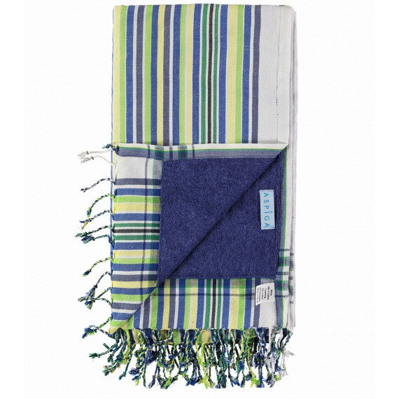 Blue Navy & Lime Takaba Kikoy Towel