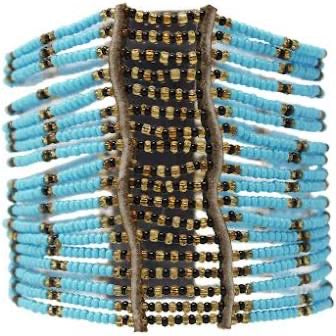 Turquoise Kitui Big Beaded Maasai Bracelet