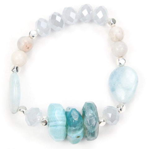 Blue Aqua/White Seville Bracelet