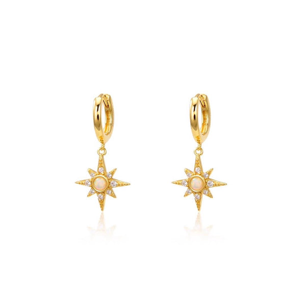 Gold Valhalla Opal Huggies Earrings