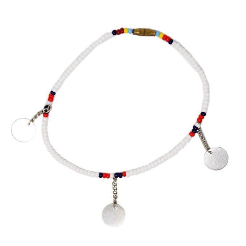 White Bangle Maasai Beaded Anklet