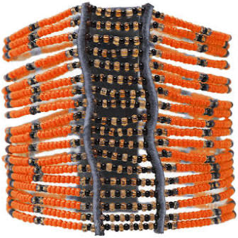 Orange Kitui Big Beaded Maasai Bracelet