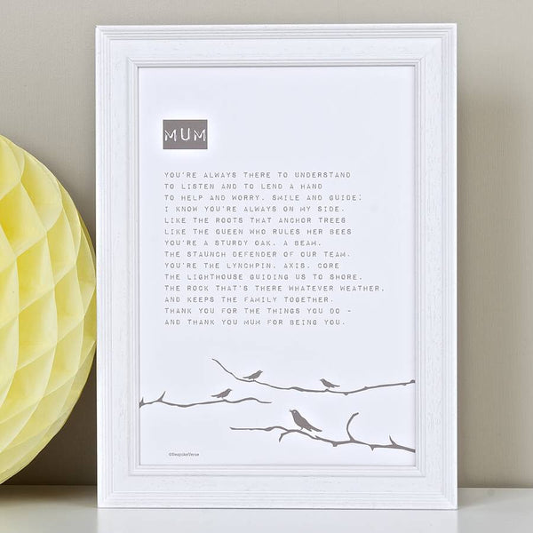 Mum Bird Poem Print