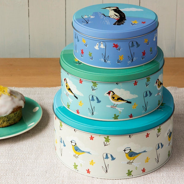 Garden Birds Cake Tins Set of 3