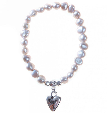 Freshwater Pearl Heart Bracelet