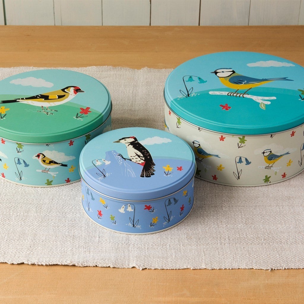 Garden Birds Cake Tins Set of 3