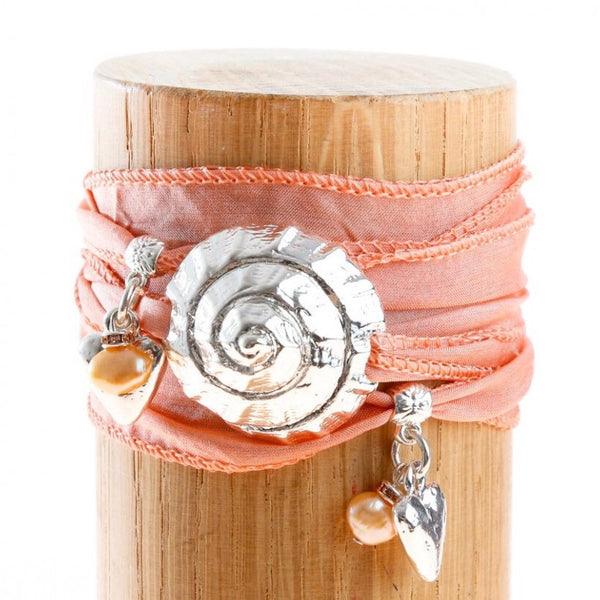 Peach Silky Shell Bracelet