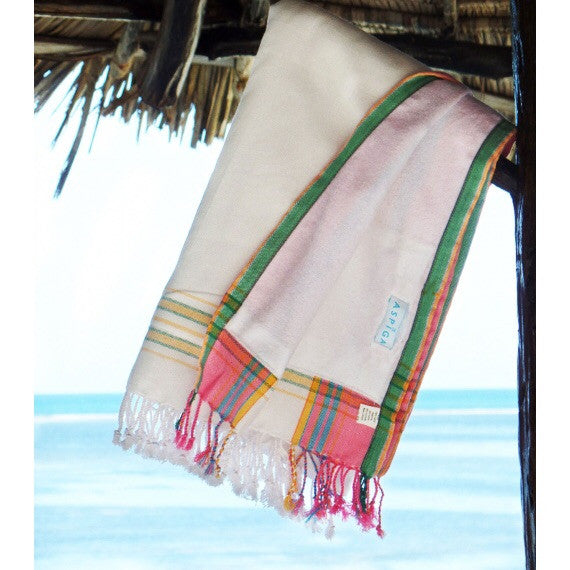 Pink & White Afia Kikoy Towel