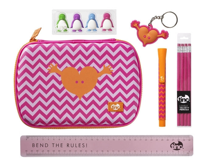 Pink Tinc Geometric School Stationery Set