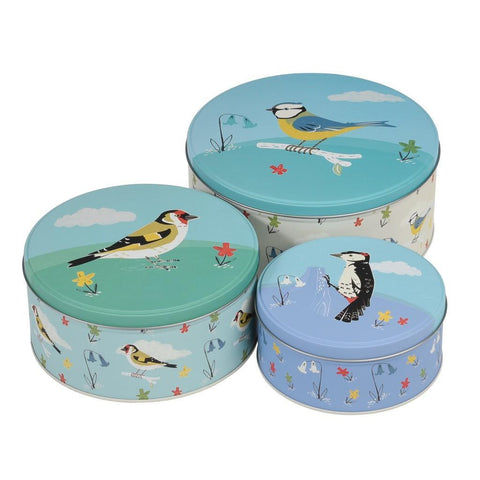 Garden Birds Cake Tins Set of 3