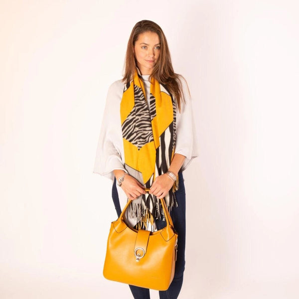 Mustard Zebra Print Scarf