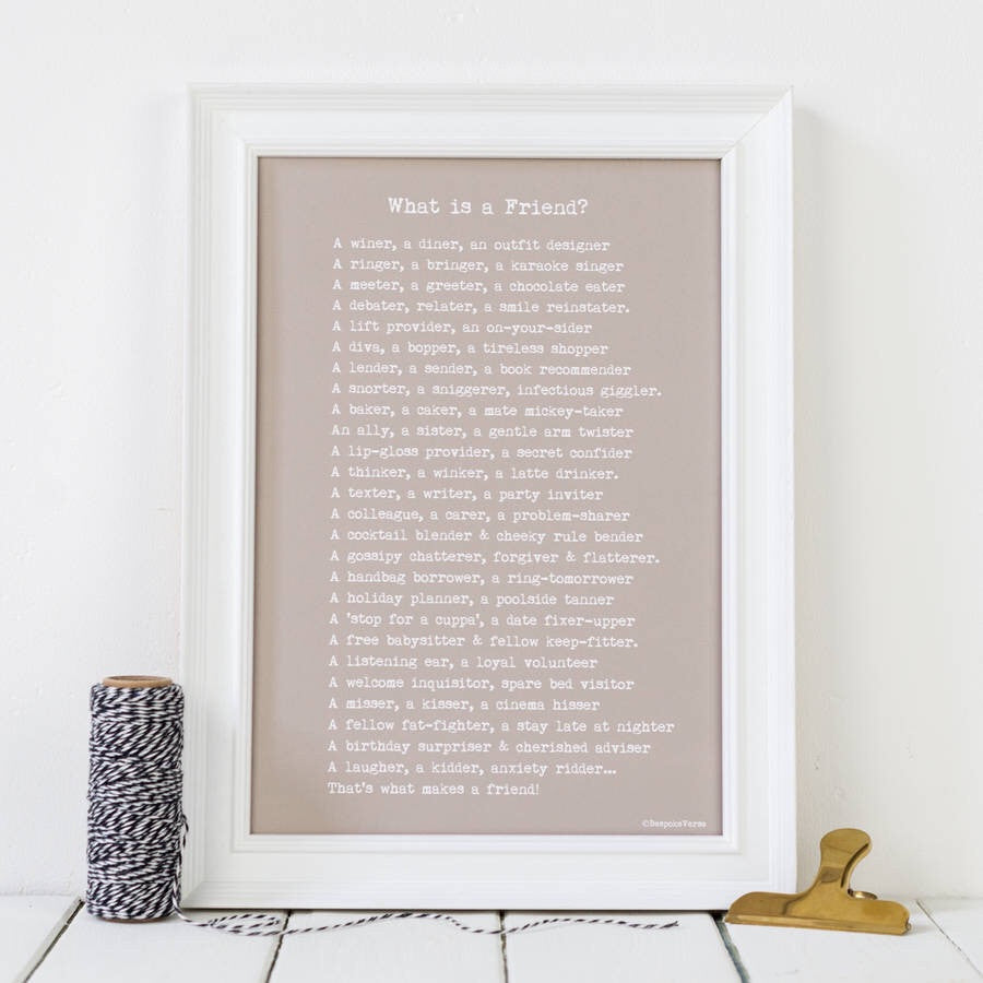 Friend Poem Print