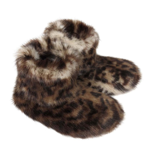 Ocelot Faux Fur Slipper Boots