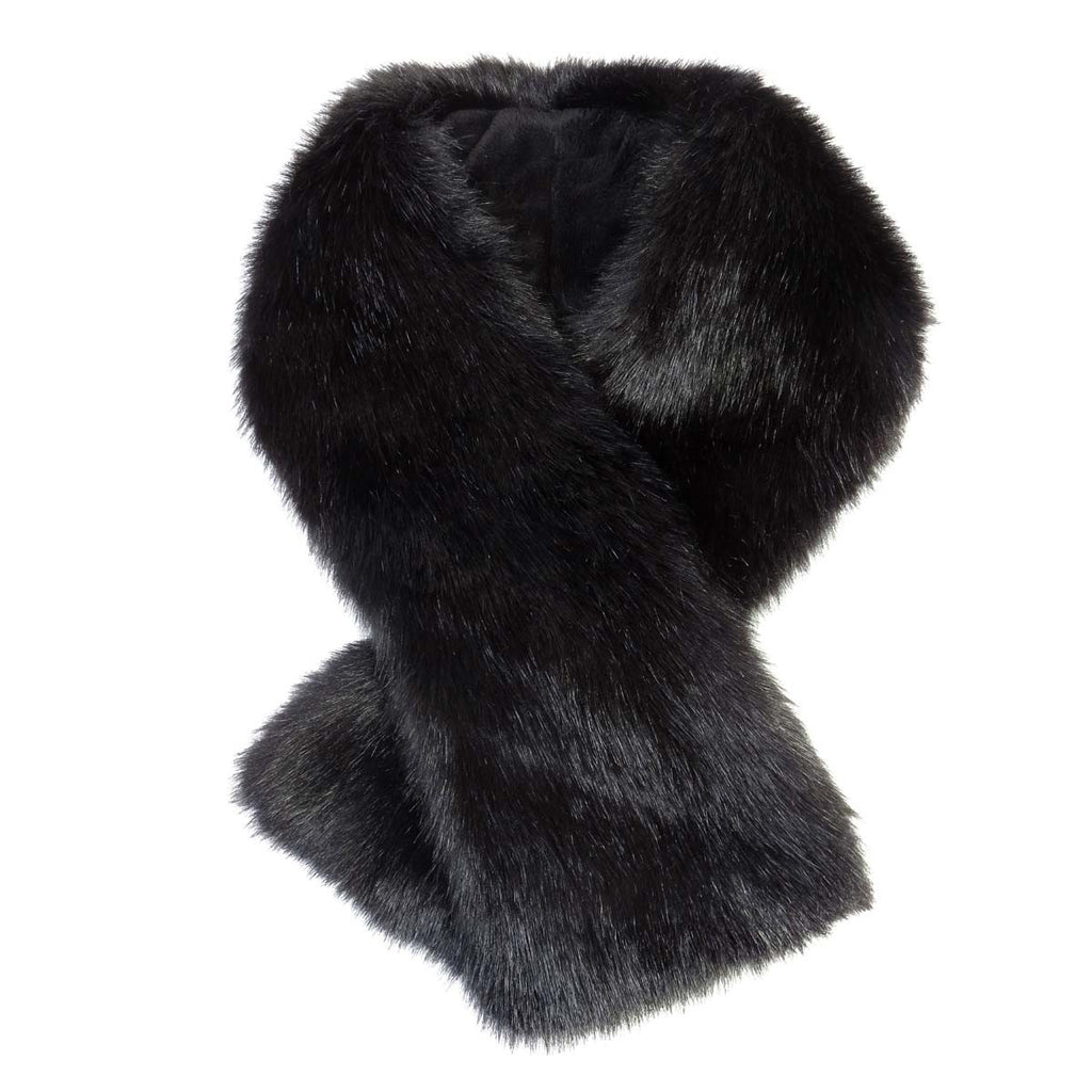 Jet Faux Fur Tippet Scarf