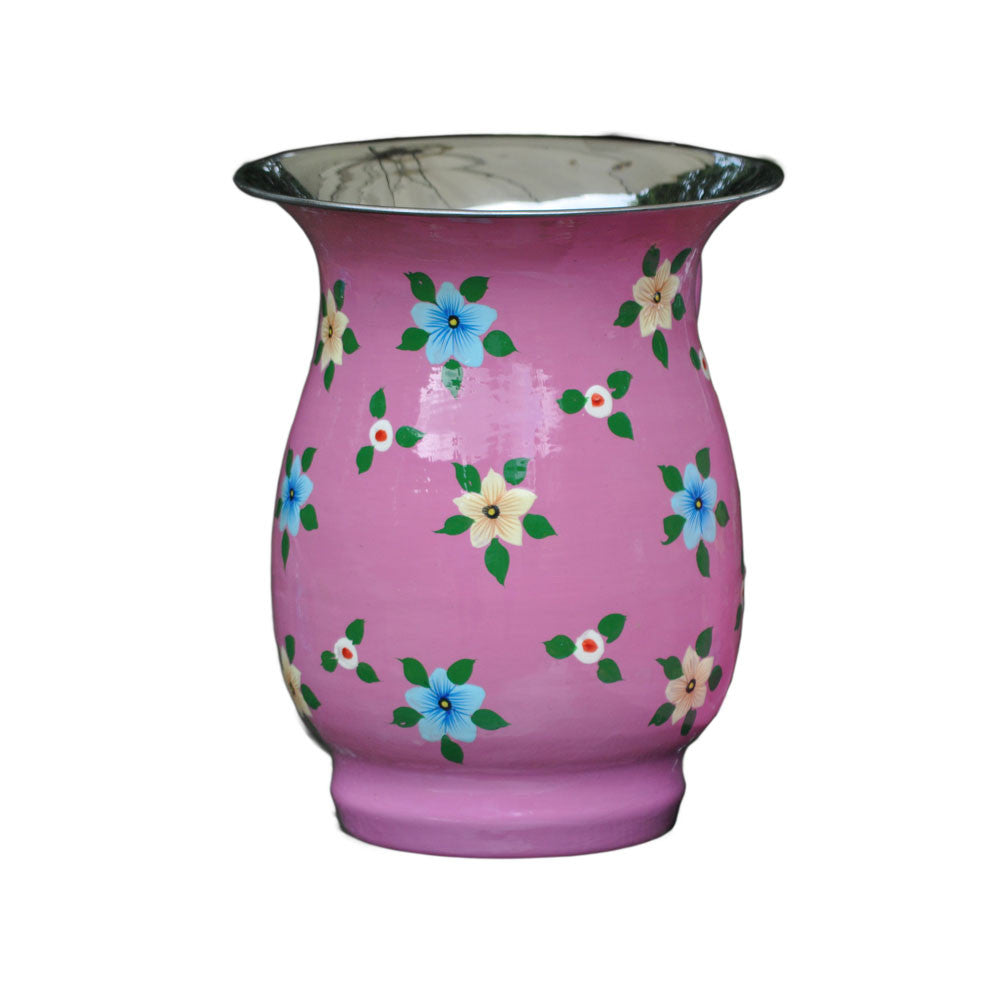 Dusky Pink Hand Painted Enamel Jug