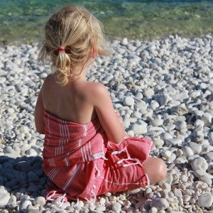 Kids Red Cotton Hammamas Towel
