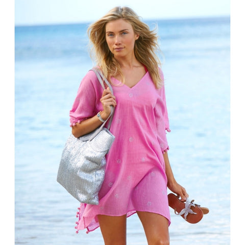 Pink Kiki Pom Pom Kaftan