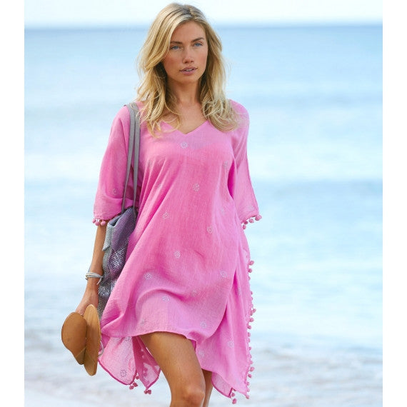 Pink Kiki Pom Pom Kaftan