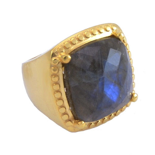 Labradorite Gold Plated Ring