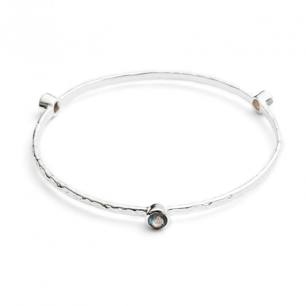 Labradorite Silver Stacking Bangle