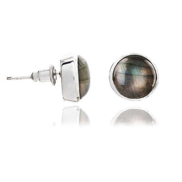 Labradorite Silver Stud Earrings