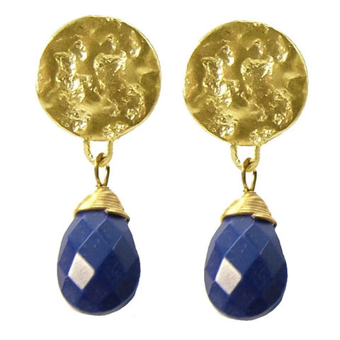 Azuni Gold Plated Lapis Lazuli Drop Earrings