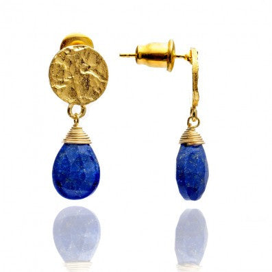Azuni Gold Plated Lapis Lazuli Drop Earrings