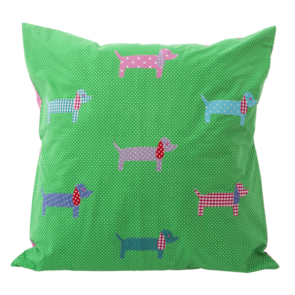 Large Green Dachshund Cushion Cover 60cm